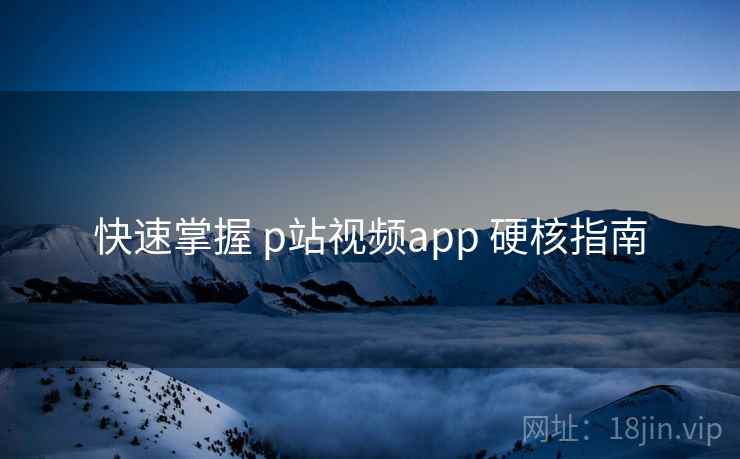 快速掌握 p站视频app 硬核指南