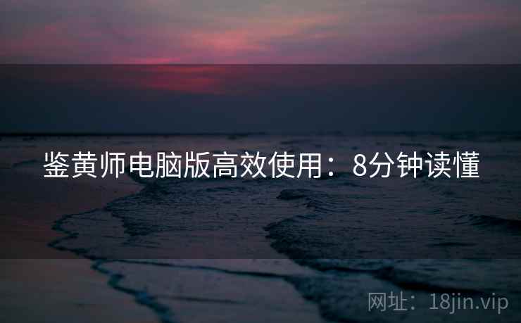 鉴黄师电脑版高效使用：8分钟读懂